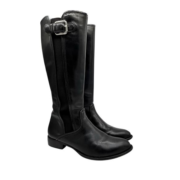 Corso Como Shoes - Corso Como Syracuse Boots Size 8.5 Italian Black Leather Extendable Calf
